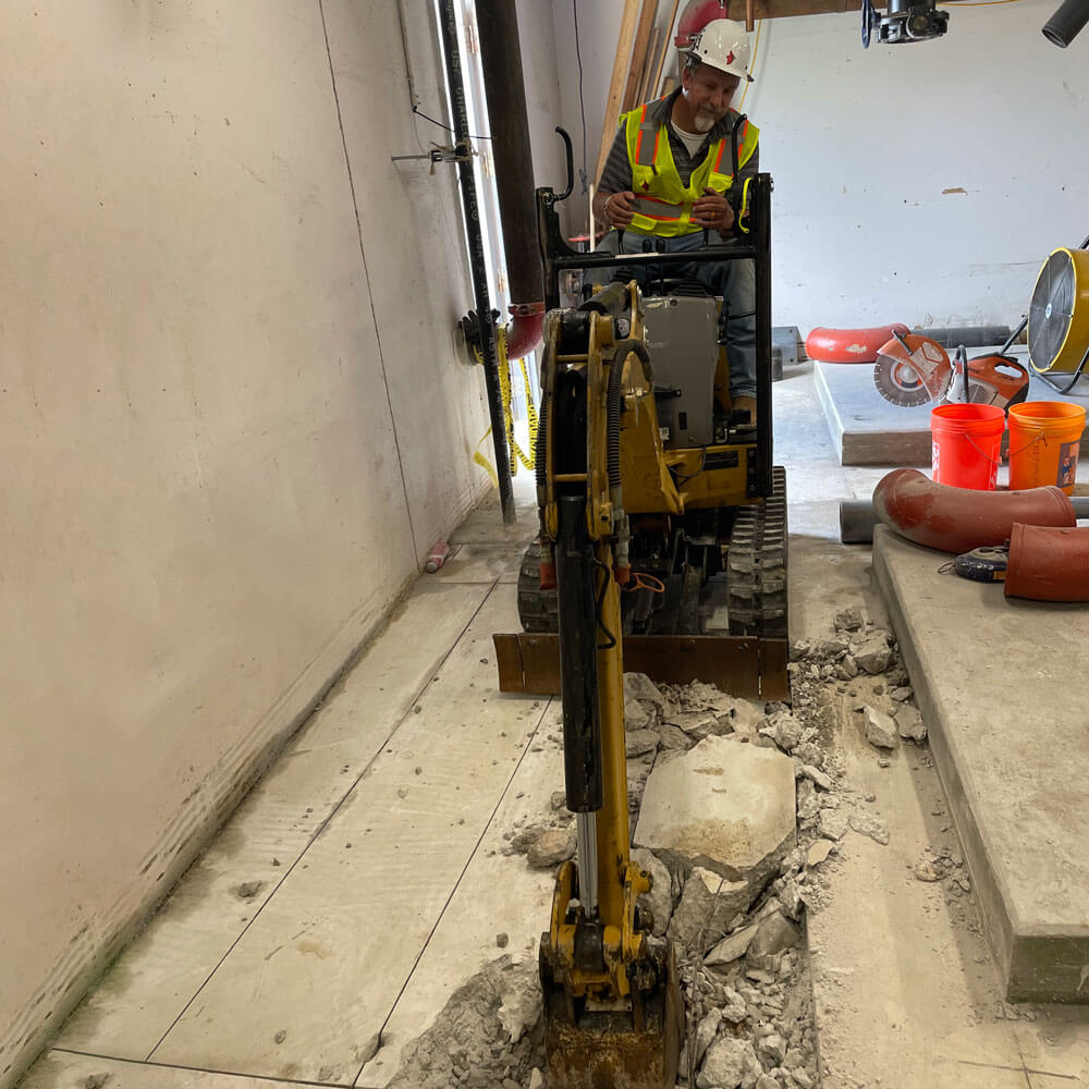 Interior concrete demolition by Cardinal Concrete Services in Auburn, AL